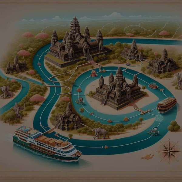 Quels itinéraires de croisière incluent une visite approfondie des temples d'Angkor au Cambodge ?